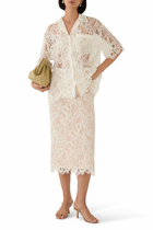 Lace Scalloped-Hem Shirt