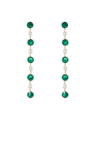 Bar Spaced Drop Link Earrings, Gold-Plated Brass & Cubic Zirconia