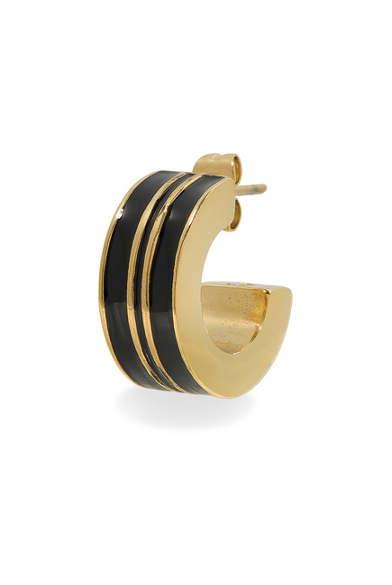 Two-Tone Thick Hoop Earrings