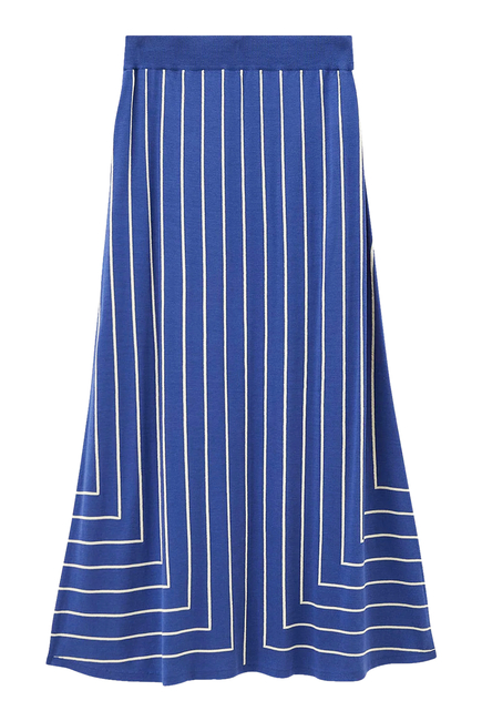 Geometric Jacquard Silk Blend Skirt