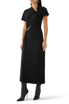 Long Piercing Cotton Jersey Dress