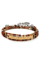 Nur Ahmed Shawqi Calligraphy Beaded Bracelet, 18K Yellow Gold, Sterling Silver & Garnets