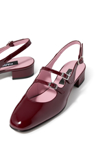 Pêche Patent Leather Slingback Mary Janes