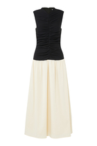 Drop Waist Combo Midi Dress