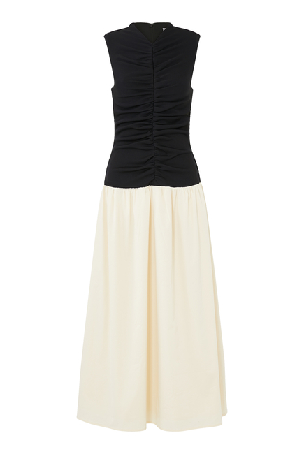 Drop Waist Combo Midi Dress