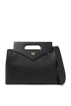 Soft Diamond Embossed Leather Tote Bag