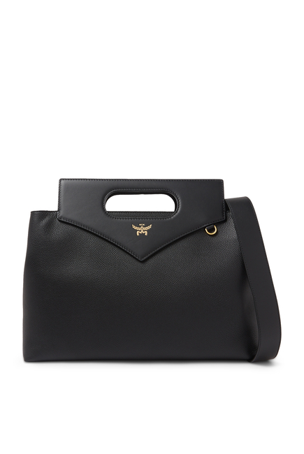 Soft Diamond Embossed Leather Tote Bag