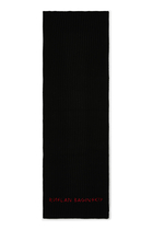 Monogram-Embroidered Wool Scarf