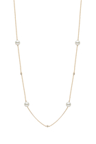 Classic Necklace, 18K Yellow Gold, Diamond & Pearl