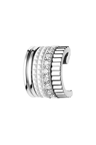 Quatre Double White Edition Single Clip Earring, 18k White Gold & Diamonds