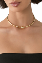 Knot Necklace Cuff, 14k Gold Plated Brass
