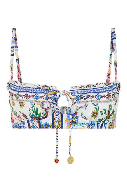 Tiles Darls Ruched Underwire Bra With Tie