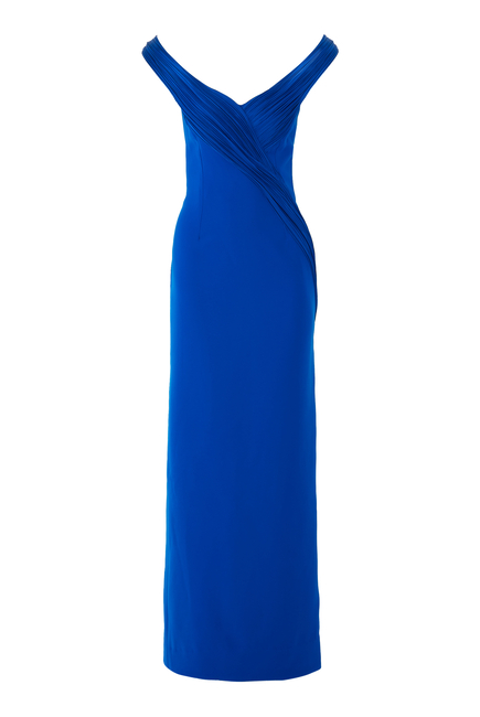 Off-Shoulder Crepe Gown