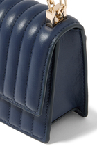 Deco Quilted Leather Mini Flap Chain Crossbody Bag