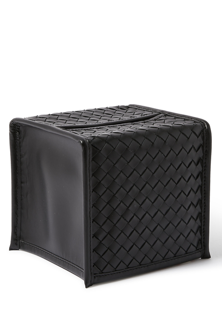Hand Woven Leather Tissue Holder