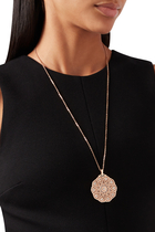 Classic Turath Medallion Necklace, 18k Pink Gold & Diamonds