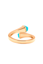 Cleo Slim Ring, 18k Pink Gold with Turquoise Stones & Diamonds