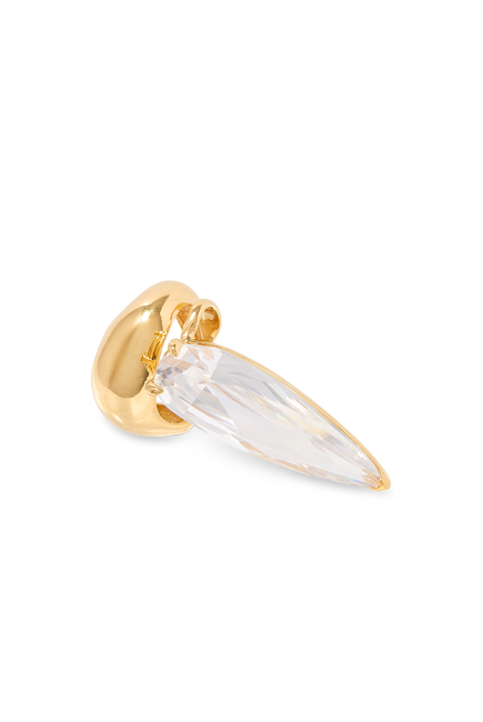 Clear Crystal Sharp Alien Ear Cuff – Left, 925 Sterling Silver & Crystal