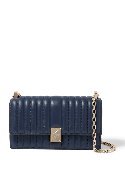 Deco Quilted Leather Mini Flap Chain Crossbody Bag