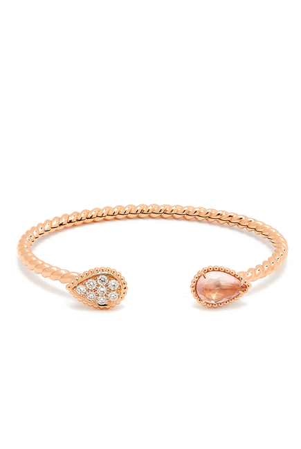 Serpent Boheme Motif Bracelet, 18k Pink Gold, Quartz & Diamonds