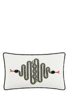 Snake Embroidered Pillow