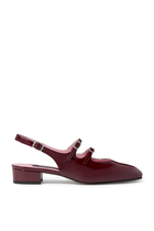 Pêche Patent Leather Slingback Mary Janes
