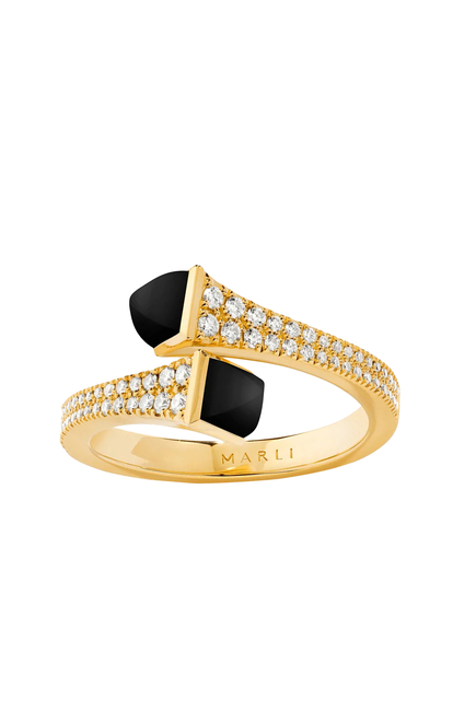 Cleo Diamond Slim Ring, 18K Yellow Gold & Diamonds