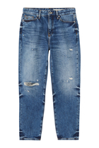 5-Pocket Cropped Boyfriend Jeans