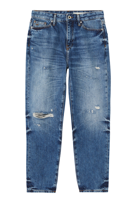 5-Pocket Cropped Boyfriend Jeans