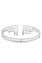 Avenues Crown Hinged Bracelet, 18k White Gold with Diamonds