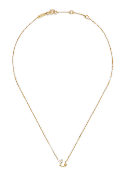 Kids 'Faa' Letter Pendant Necklace, 18kt Gold, Enamel