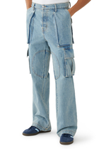 Denim Logo Cargo Trousers
