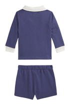 Kids Cotton Long Sleeve T-Shirt & Shorts Set 