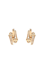Cleo Huggie Earrings, 18k Rose Gold & Diamonds