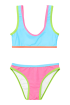 Kids Candy Colorblock Crop Bikini