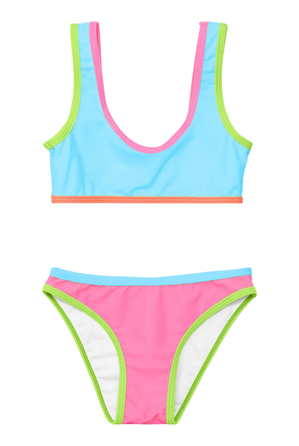 Kids Candy Colorblock Crop Bikini