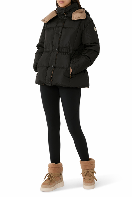 Agneux Square-Quilted Hooded Short Down Jacket