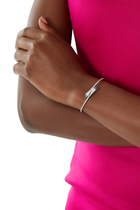 Cleo  Slim Bangle, 18k White Gold with Blue Chalcedony & Diamonds