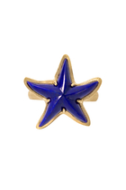 Starfish Brushed Ring,  18K Yellow Gold & Lapis