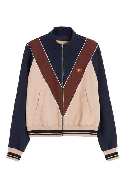 VLogo Patch Zip-Up Sweatshirt