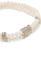 Pearl Choker with Strass Bars