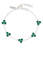  Como Bracelet, Sterling Silver & Emerald Cubic Zirconia
