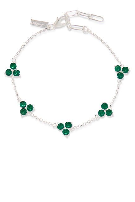  Como Bracelet, Sterling Silver & Emerald Cubic Zirconia
