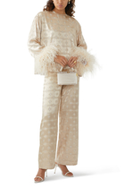 Feather Trim Cuffs Top