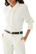 Square Buckle Leather Belt