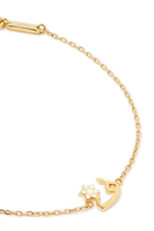 Kids Tiny Bling Arabic Letter Faa Bracelet, 18k Yellow Gold & Enamel