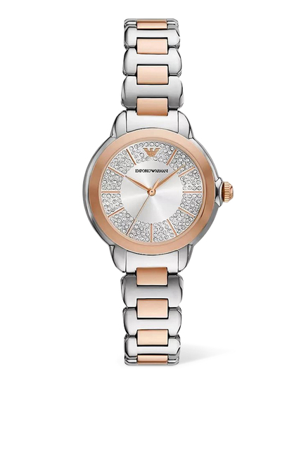 Three-Hand Two-Tone Stainless Steel Watch