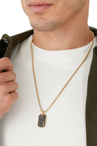 Forged Carbon Tag, 18k Yellow Gold & Carbon
