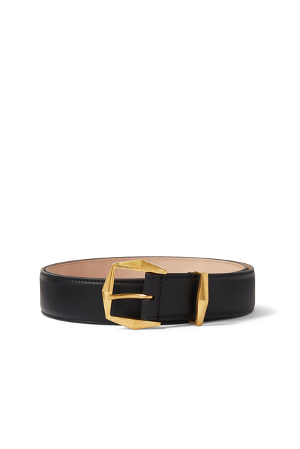 Diamond Clasp Leather Belt