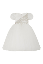 Kids Tulle Sequins Embellished Dress